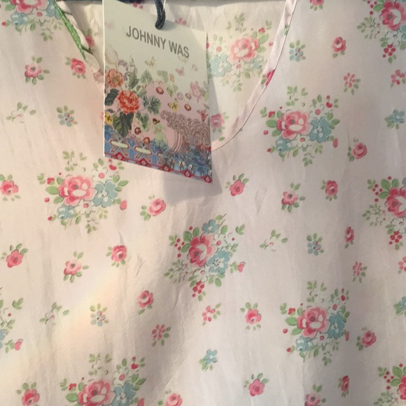 Johnny Was Roses Silk Tunic - Picture 5 of 6